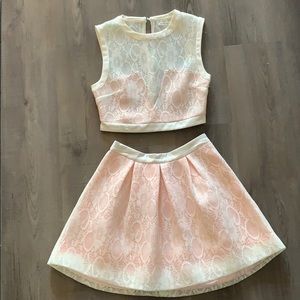 Two piece skirt and crop top combo